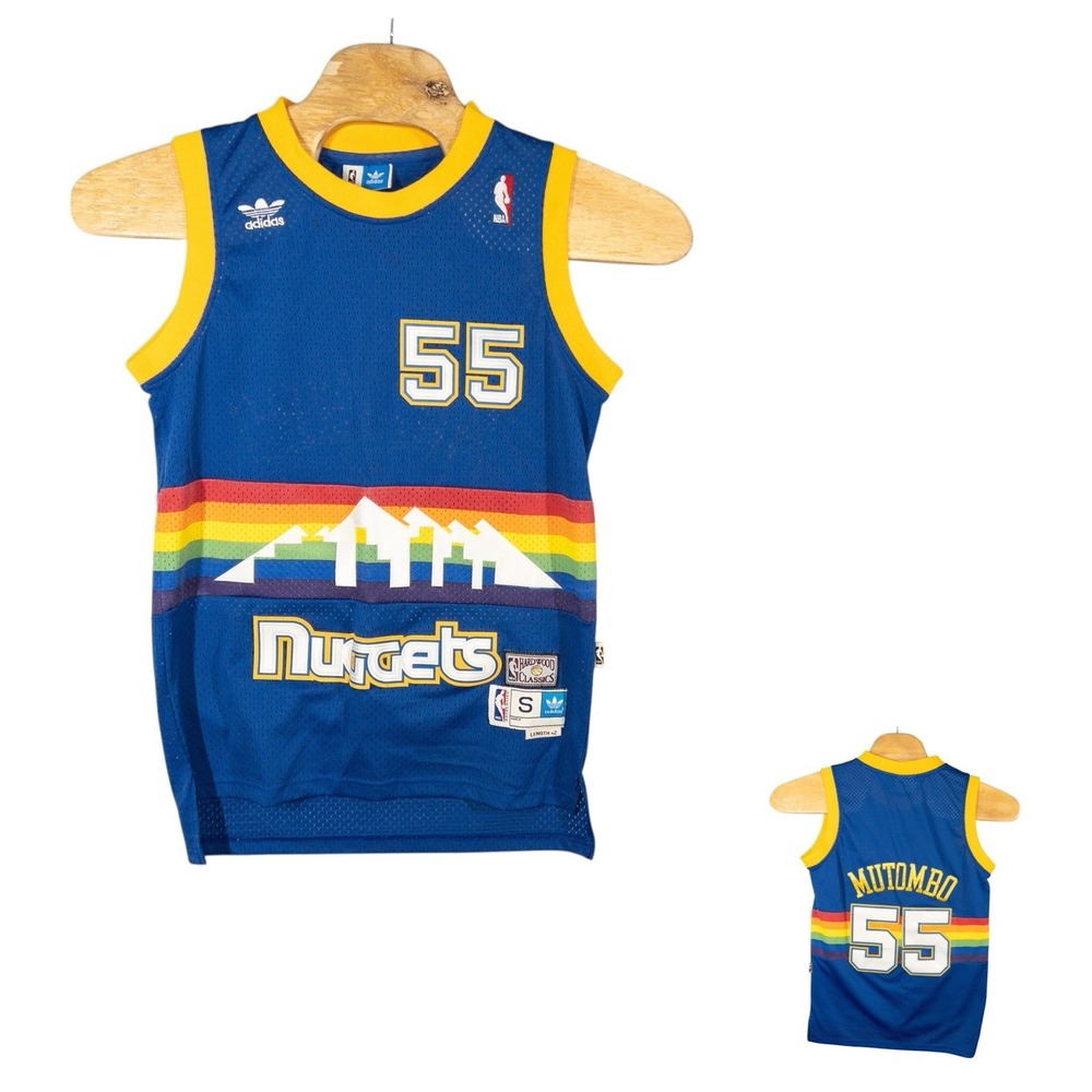 Vtg Adidas Stitched Mesh Denver Nuggets Mutombo‎ Jersey Mens Small NBA HWC